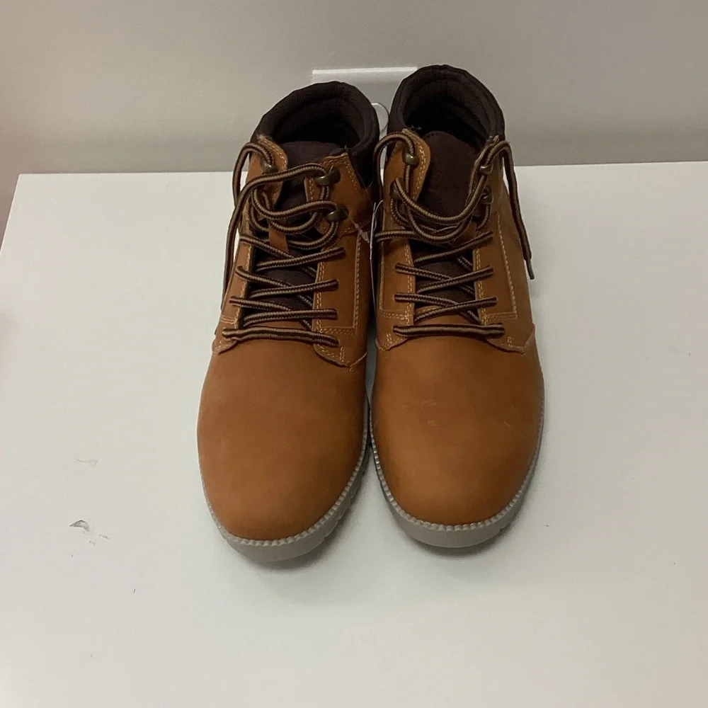 Deer stags Men's Tan Leather Boots with Dark Brown Accents size 8.5 - Picture 6 of 6